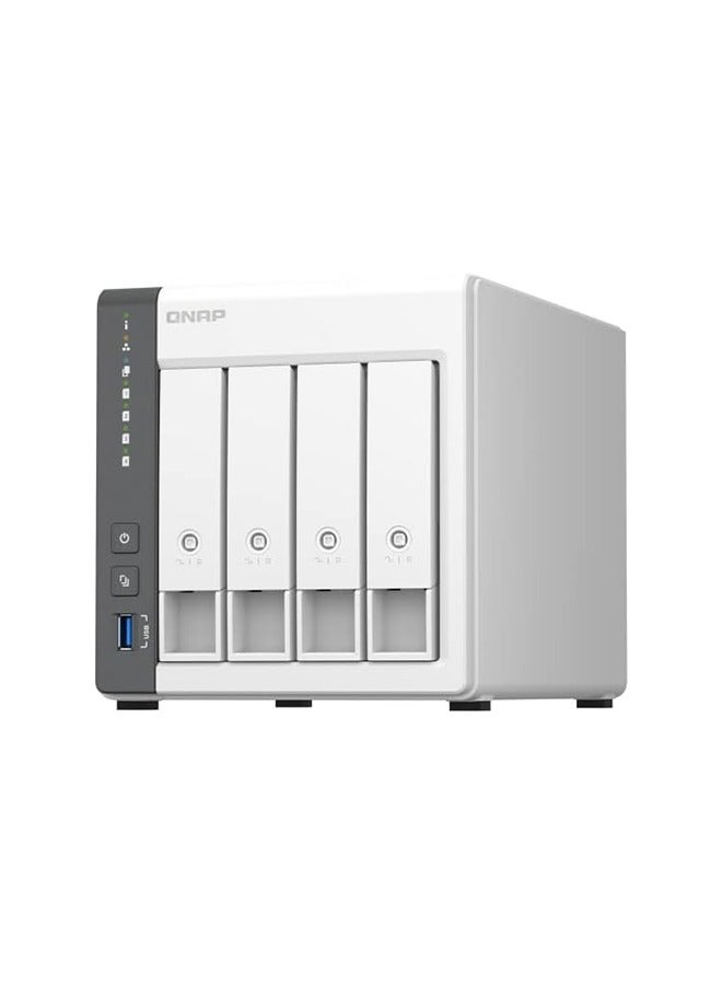 QNAP TS-433 4 Bay NAS, ARM 4-core Cortex-A55 2.0GHz Processor, 4 GB RAM, 4x 3.5-inch SATA 6Gb/s, 3Gb/s, 5 Gigabit Ethernet Port, 90W Power Supply, (NO HDD) White | TS-433-4G-US