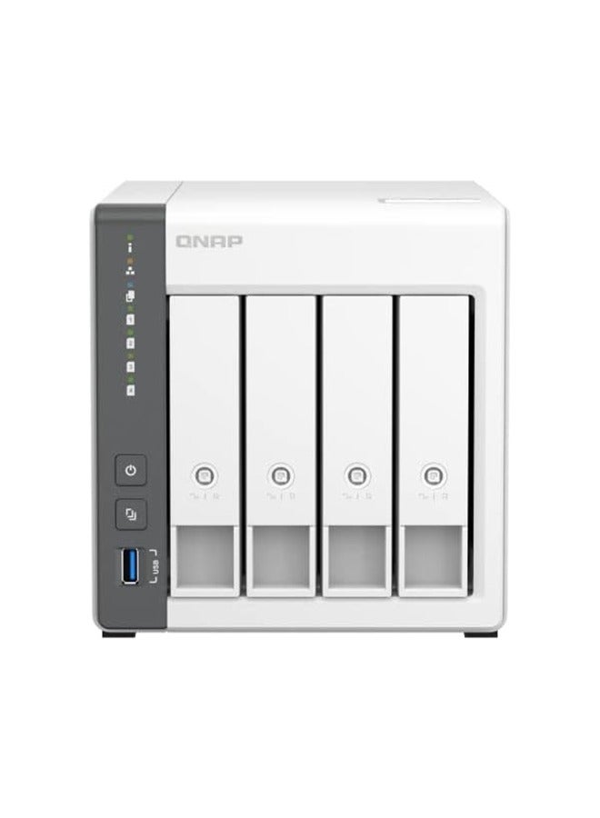 QNAP TS-433 4 Bay NAS, ARM 4-core Cortex-A55 2.0GHz Processor, 4 GB RAM, 4x 3.5-inch SATA 6Gb/s, 3Gb/s, 5 Gigabit Ethernet Port, 90W Power Supply, (NO HDD) White | TS-433-4G-US