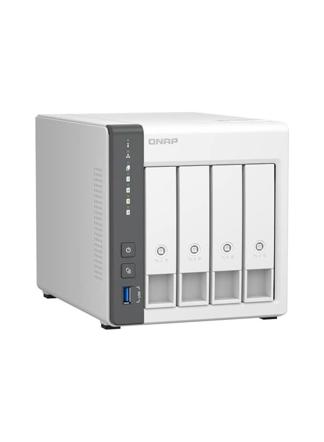 QNAP TS-433 4 Bay NAS, ARM 4-core Cortex-A55 2.0GHz Processor, 4 GB RAM, 4x 3.5-inch SATA 6Gb/s, 3Gb/s, 5 Gigabit Ethernet Port, 90W Power Supply, (NO HDD) White | TS-433-4G-US