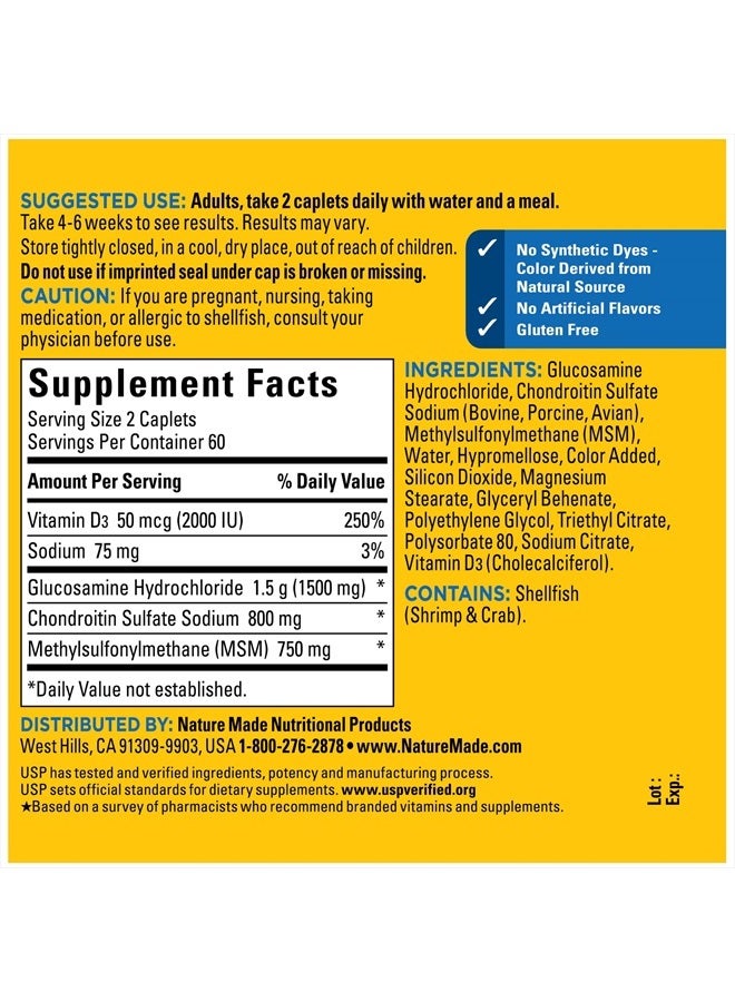 Glucosamine Chondroitin Complex with MSM, 120 Caplets