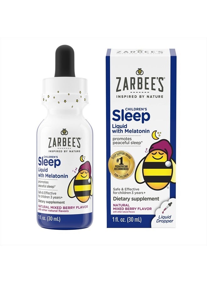 Kids Sleep Supplement Liquid With 1 Mg Melatonin Children Ages 3 And Up 1 Fl Oz Bottle