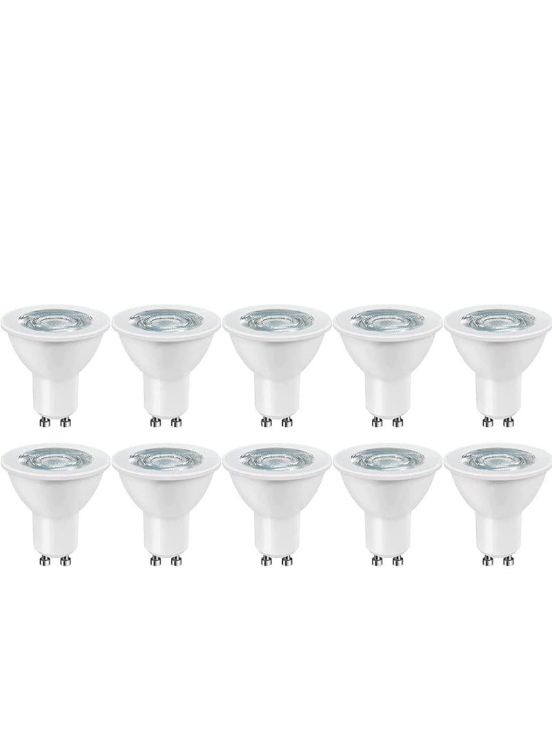 GU10 LED Bulbs 7W, 600lm, 80% Energy Saving-Spotlight, Non-Dimmable Use For Ceiling Spot Lamp Bulb Light, 25000Hours, Long Life, 10 Lamps Per Set. Day Light