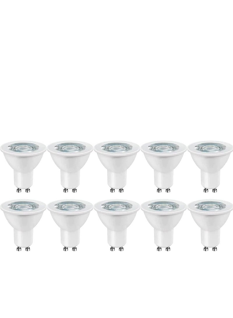 GU10 7W LED bulbs, 600lm, 80% energy-saving spotlight, Non-Dimmable Use For Ceiling Spot Lamp Bulb Light, 25000 hours, Long Life, 10 Lamps Per Set. Warm White