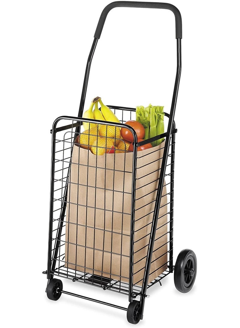 Portable Shopping Trolley with Folding Wheels, Folding Grocery Storage Cart, Daily Hand Carry Cart