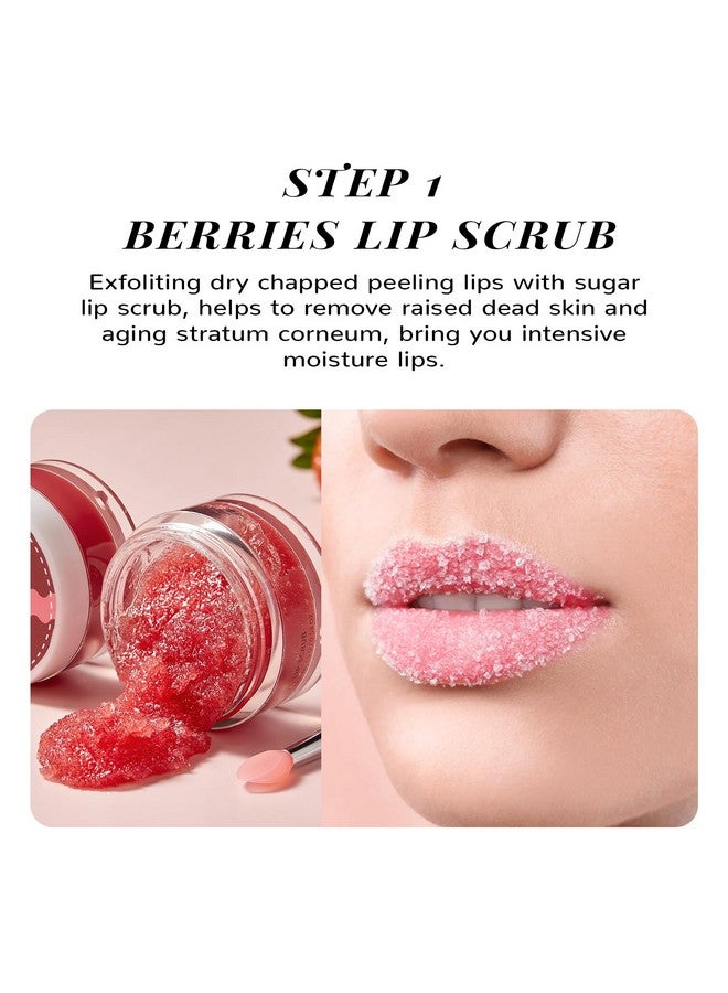 Anairui Lip Care Kitlip Mask & Lip Sugar Scrub Setovernight Lip Treatment Sleeping Mask & Lip Exfoliator Scrublip Balm Moisturizer For Dry Chapped Cracked Peel Lips Repair (Berries + Vc)