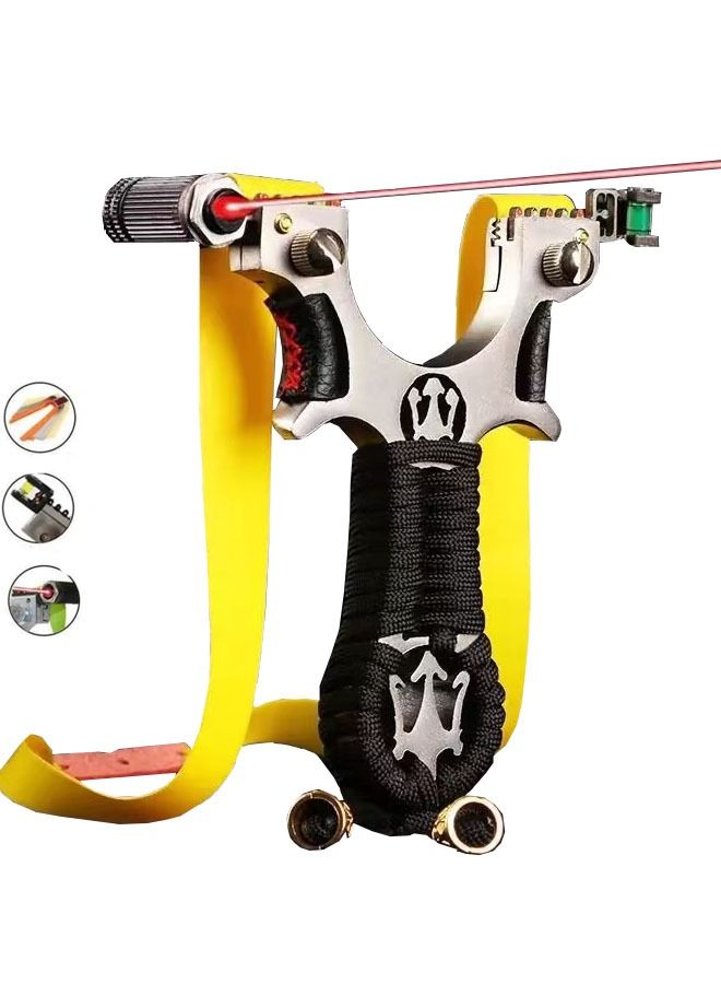 Hunting Slingshots Set, Professional Laser Slingshot for Outdoor Hunting,Adult high-speed catapult slingshot,100 Ammo Balls and 2 Rubber Bands.