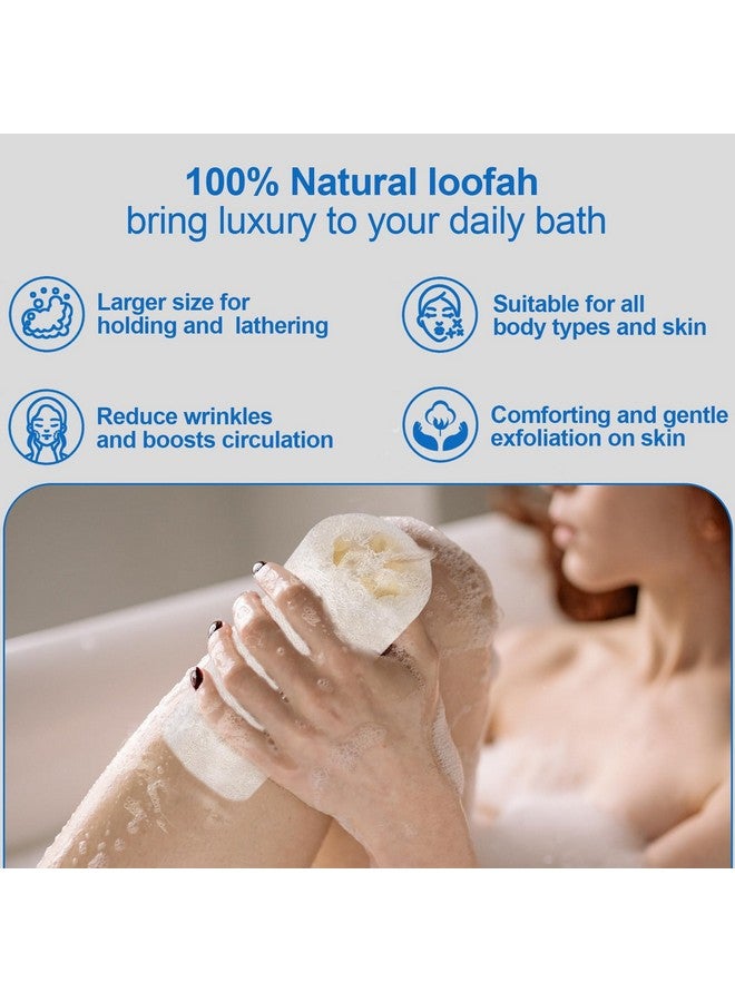 Organic Natural Loofah Sponge (2 Pack) Large 6“ Natural Loofah Exfoliating Body Scrubber Egyptian Loofa Eco Friendly 100% All Natural Luffa Cleaning For Deep Clean Skin Care Bath Spa Shower Men Women