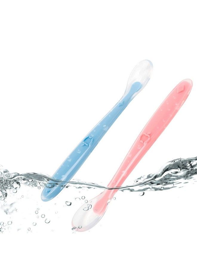 2 Soft Silicone Tip Spoons Blue