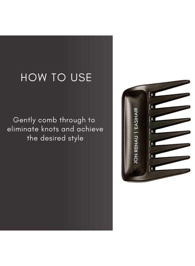 Set Of 2 Wide Tooth Combs By Jon Renau & Easihair For Synthetic Heat Friendly Hd Fiber And Human Hair