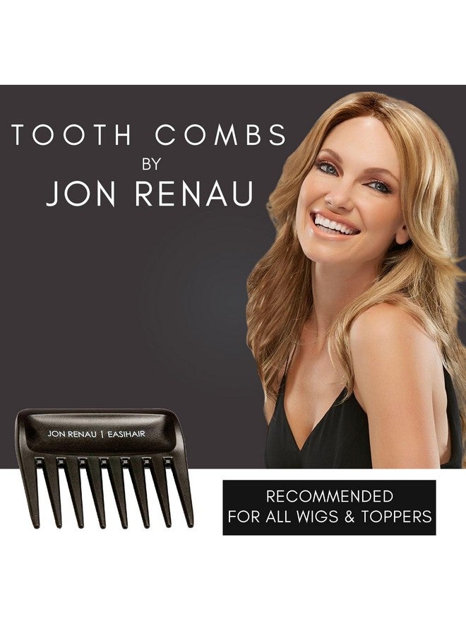 Set Of 2 Wide Tooth Combs By Jon Renau & Easihair For Synthetic Heat Friendly Hd Fiber And Human Hair