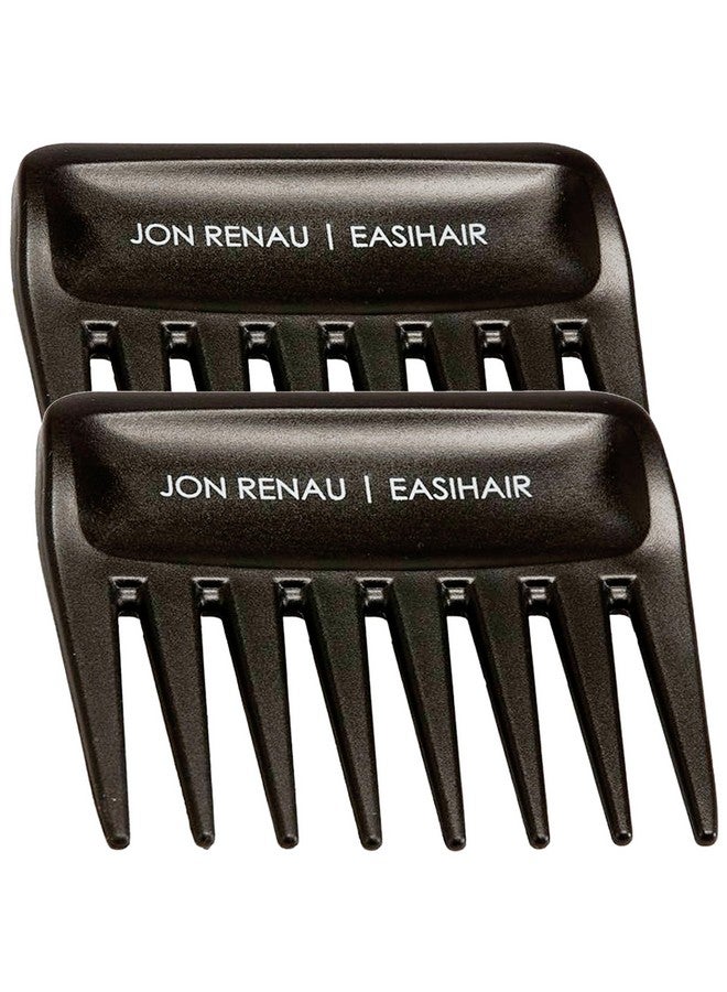 Set Of 2 Wide Tooth Combs By Jon Renau & Easihair For Synthetic Heat Friendly Hd Fiber And Human Hair