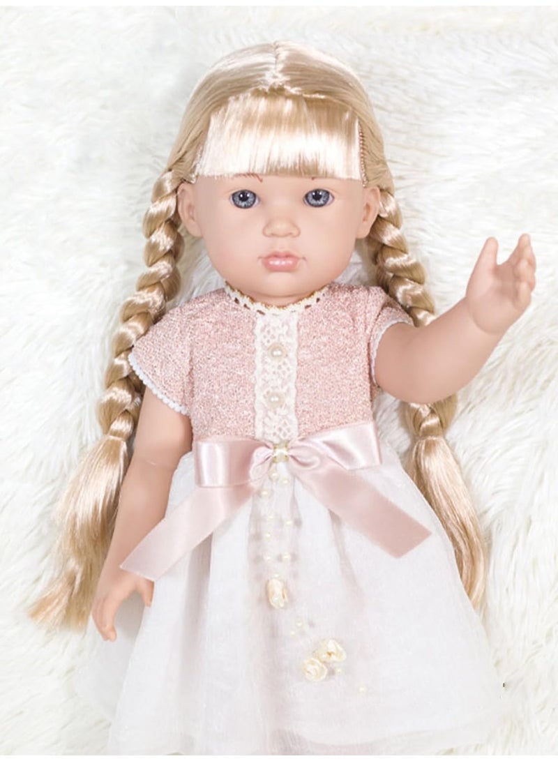 Baybee Lifelike Reborn Baby Dolls Baby Soft Body Realistic Newborn Baby Girl Dolls Long Hair Dress Up Doll Children Play House Real Life Baby Dolls Girl with Gift Box for Kids
