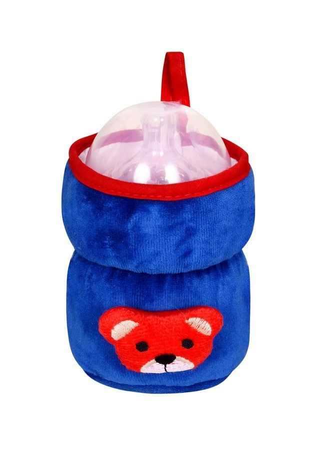 Bottle Cover For Philips Avent Wide Neck Feeders Soft Plush Stretchable Baby Feeding Bottle Cover With Easy To Hold Strap (Royal Blue & Yellow Wide Neck 125Ml 4Oz)