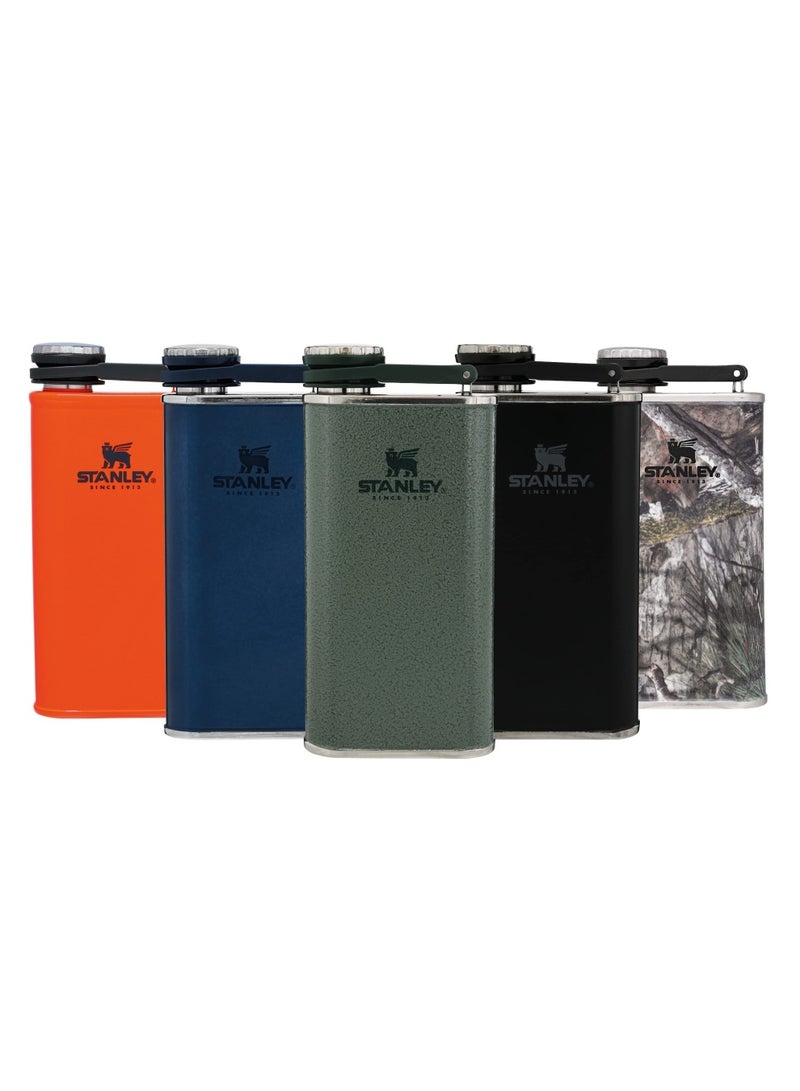 Stanley Classic Wide Mouth Flask 0.23L / 8OZ Mossy Oak with Never-Lose Cap  â€“ Wide Mouth Stainless Steel Hip Flask for Easy Filling & Pouring | Insulated BPA FREE Leakproof Flask | Lifetime Warranty