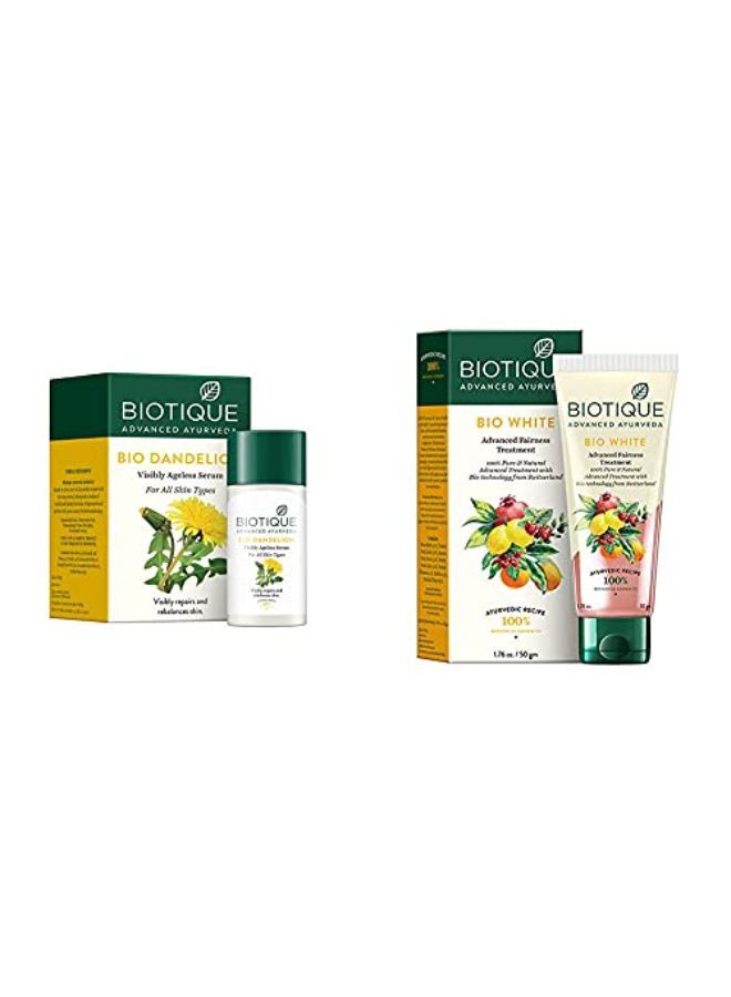 Bio Dandelion Visibly Ageless Serum, 40 Ml And Bio White Advanced Fairness Treatment Cream, 50G