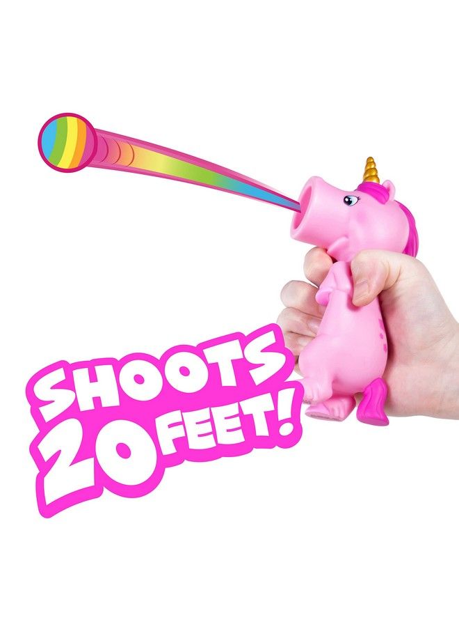 Pink Unicorn Popper Toy Pop Foam Balls Up To 20 Feet 6 Rainbow Balls Included Age 4+