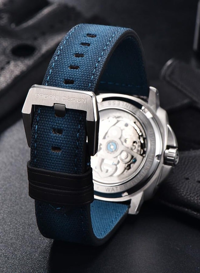 Men's Watch 41MM Stainless Steel Case Sapphire Mirror Luxury Men's Automatic Watch Nylon Strap 200M Waterproof Men's Watch