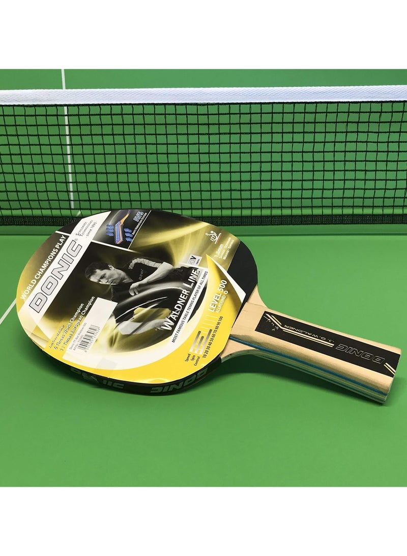 Schildkraut Waldner 500 Table Tennis Racket - Yellow/Grey, 26 cm