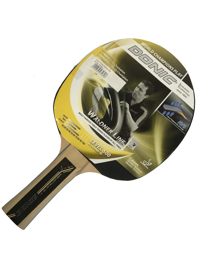 Schildkraut Waldner 500 Table Tennis Racket - Yellow/Grey, 26 cm