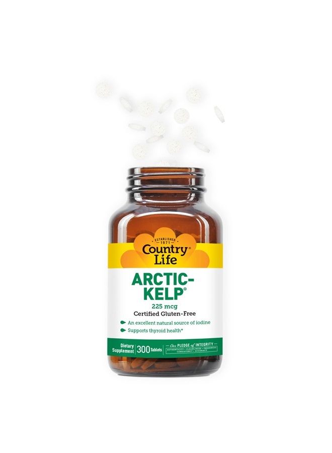 Arctic Kelp, Iodine Supplement for Thyroid Health Support, 300 Tablets, Certified Gluten Free, Certified Vegan