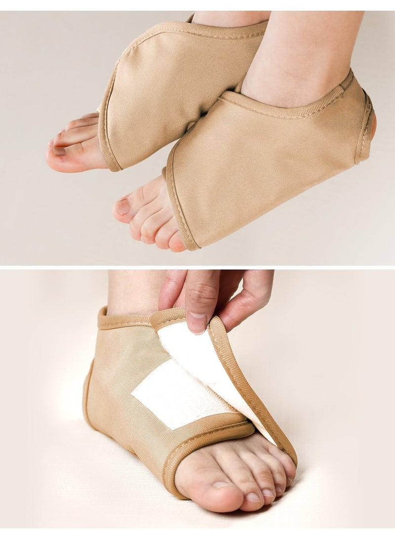 2 Pcs Ankle Organic Castor Oil Pack, Comfortable Castor Oil Pack Wrap for Feet Castor Oil Compress Wrap For Women Ankle Support, Castor Oil Not Included, Khaki