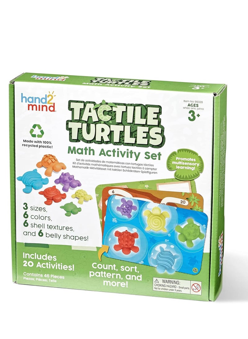 hand2mind Tactile Turtles Math Activity Set, Toddler Numbers and Counting, Math Counters for Kids, Color Sorting Toys, Sensory Turtle Game, Preschool Learning Activities, Montessori Math Materials