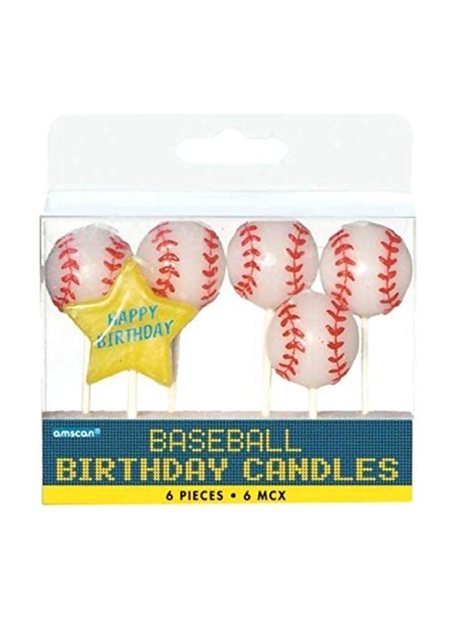 24-Piece Baseball Birthday Candles 3inch