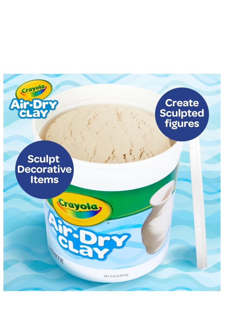 Crayola Air Dry Clay (5lbs), Natural White Modeling Clay for Kids, Sculpting Material, Bulk Craft Supplies for School Classrooms [Amazon Exclusive]