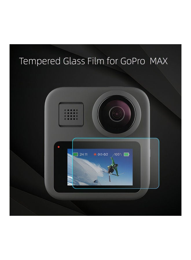 3 Packs HD Tempered Glass Film Set for GoPro Max Lens Screen Protector Dust-proof Protective Sports Action Video Camera 9.7 x 1.6 x 6.5cm