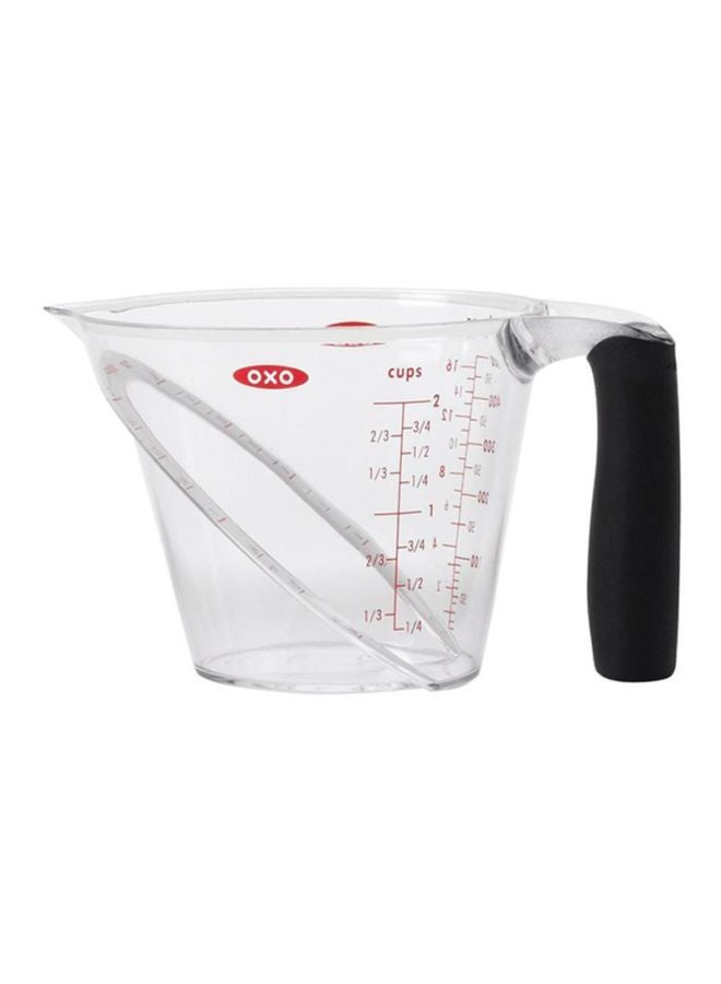 2 Cup Angled Measuring Cup Clear/Black/Red 10.16x10.16x17.78centimeter