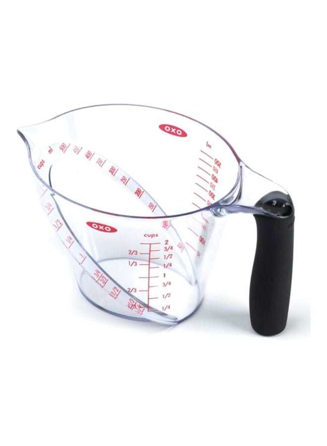 2 Cup Angled Measuring Cup Clear/Black/Red 10.16x10.16x17.78centimeter