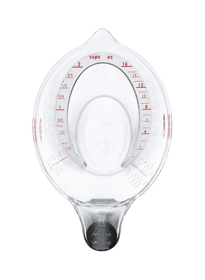 2 Cup Angled Measuring Cup Clear/Black/Red 10.16x10.16x17.78centimeter