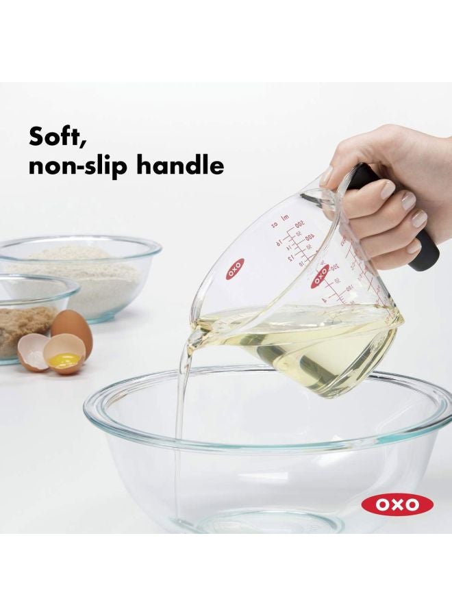 2 Cup Angled Measuring Cup Clear/Black/Red 10.16x10.16x17.78centimeter