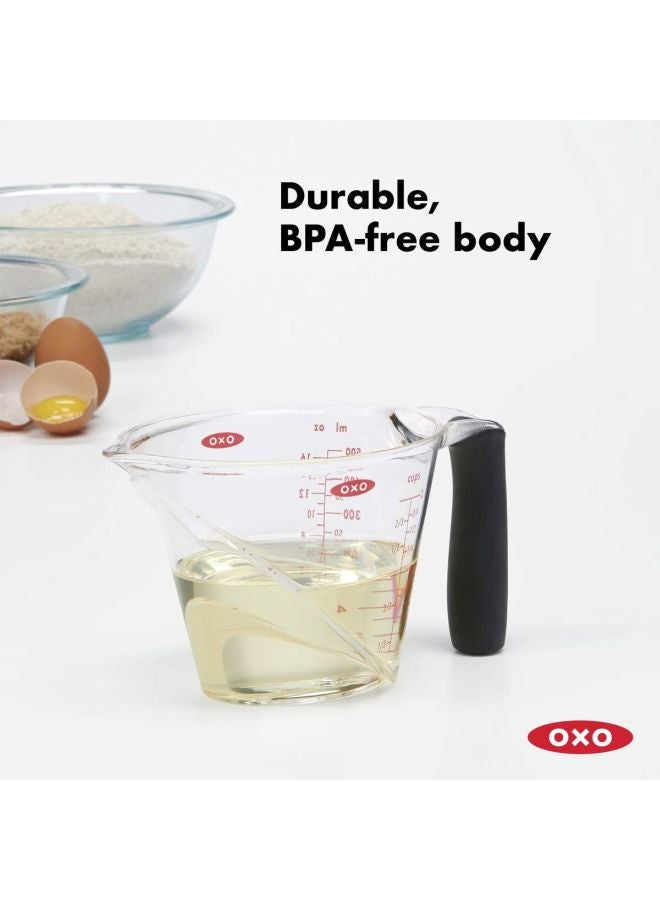 2 Cup Angled Measuring Cup Clear/Black/Red 10.16x10.16x17.78centimeter