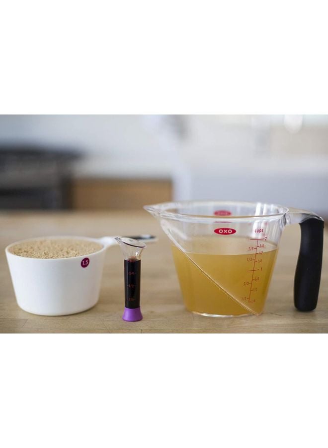 2 Cup Angled Measuring Cup Clear/Black/Red 10.16x10.16x17.78centimeter