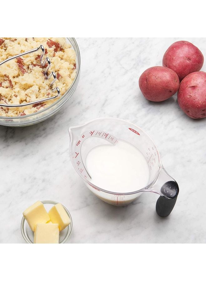 2 Cup Angled Measuring Cup Clear/Black/Red 10.16x10.16x17.78centimeter