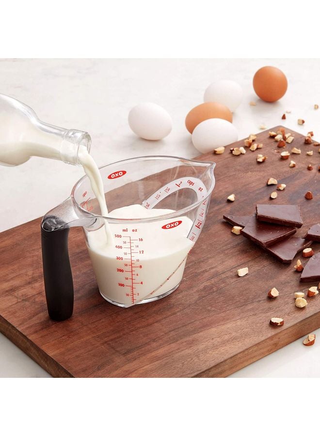 2 Cup Angled Measuring Cup Clear/Black/Red 10.16x10.16x17.78centimeter