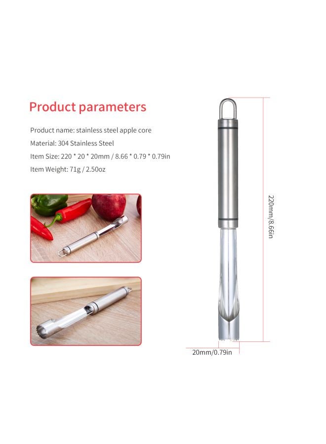 Stainless Steel Fruit Corer Remover Silver