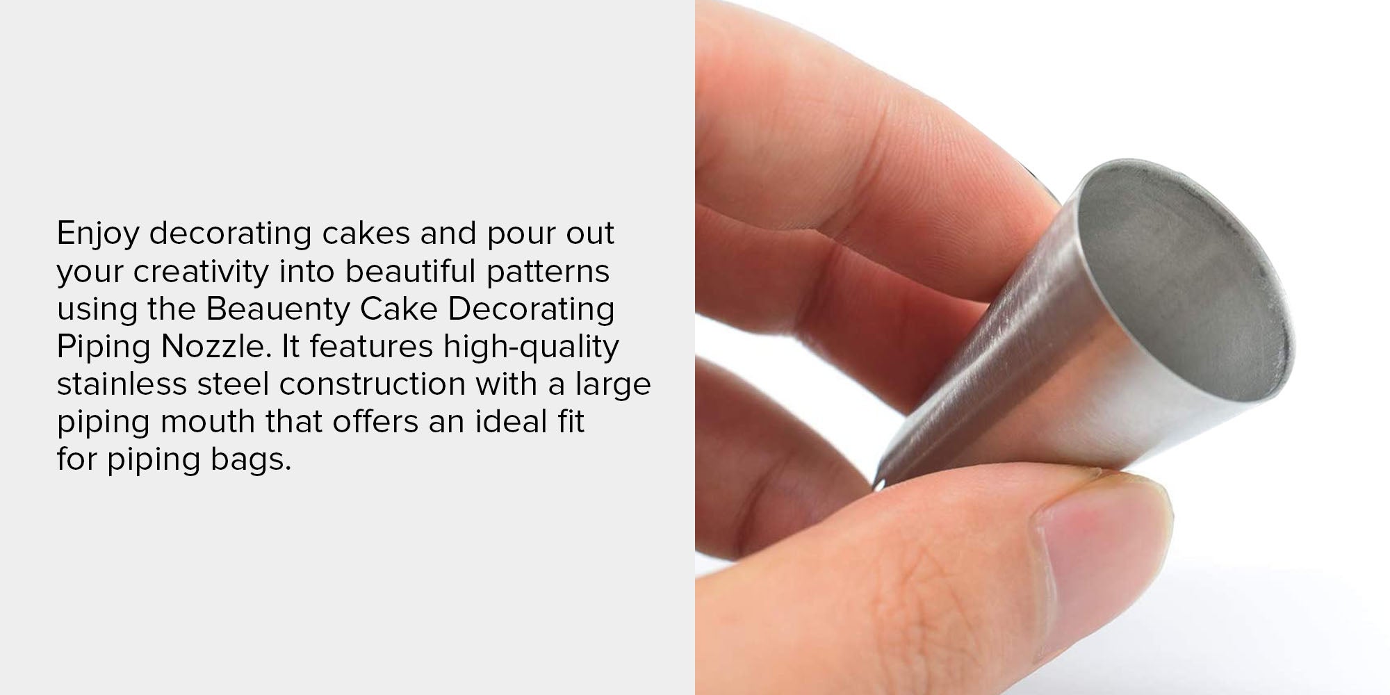 Cake Decorating Piping Nozzle Silver 5cm