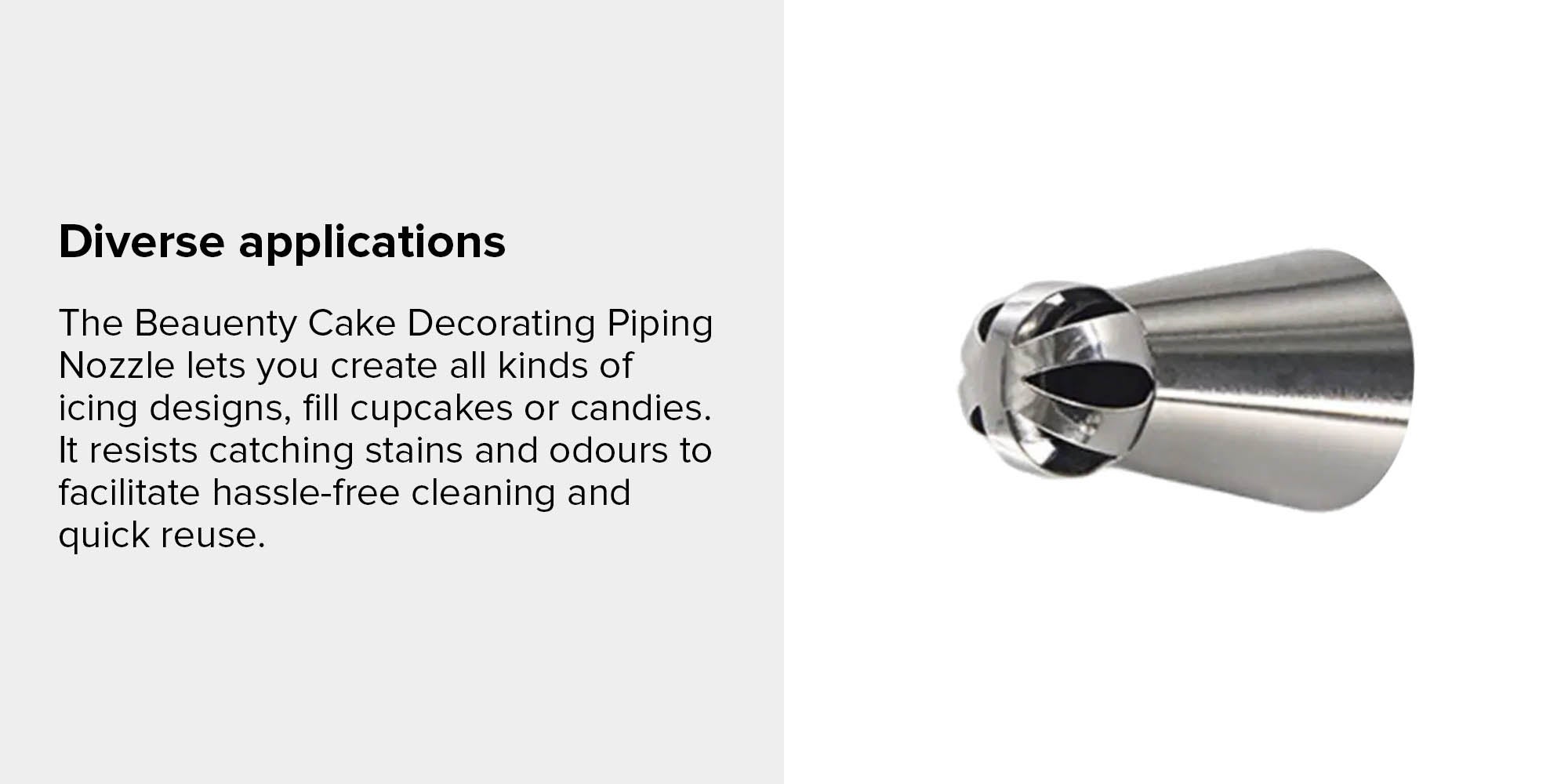 Cake Decorating Piping Nozzle Silver 5cm