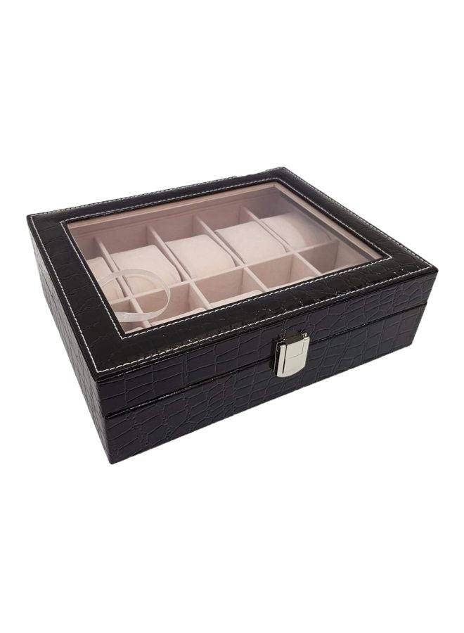 10-Compartment Watch Organizer Box