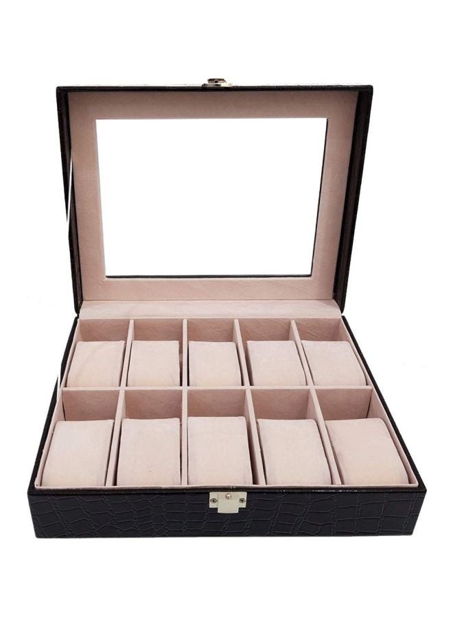 10-Compartment Watch Organizer Box