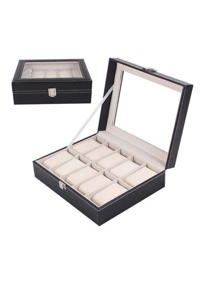 10-Compartment Watch Organizer Box