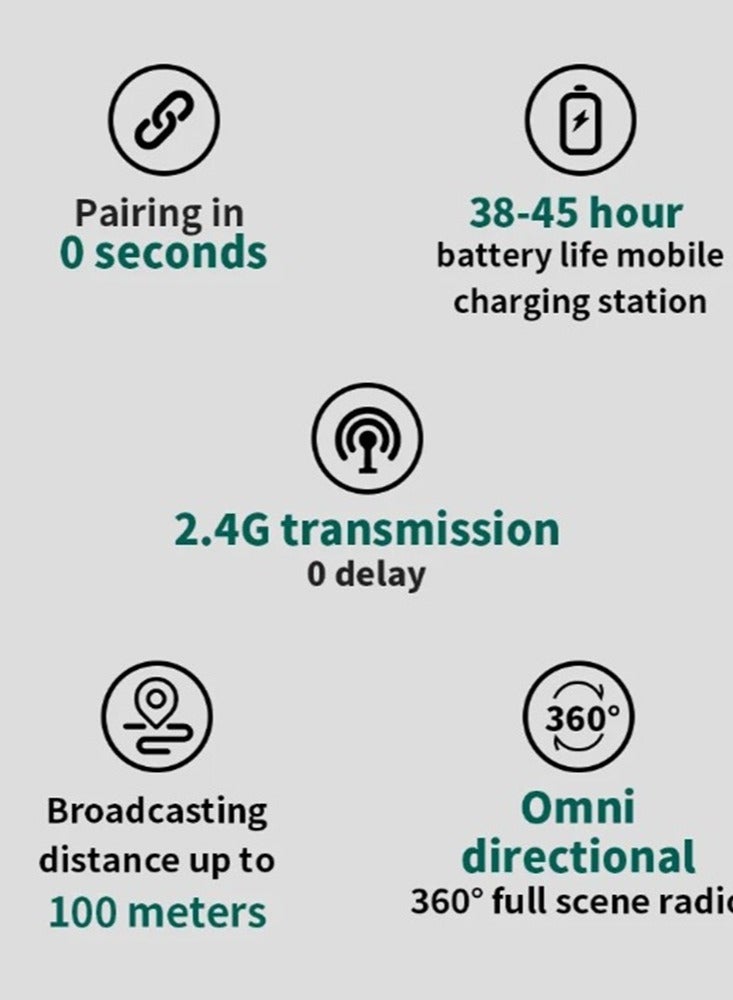 MII Dual Channel Wireless Microphone for Phone Lapel One Touch Noise Cancelling Microphone Mic with Charging Box Noise Reduction for Video Android IOS Camera laptop