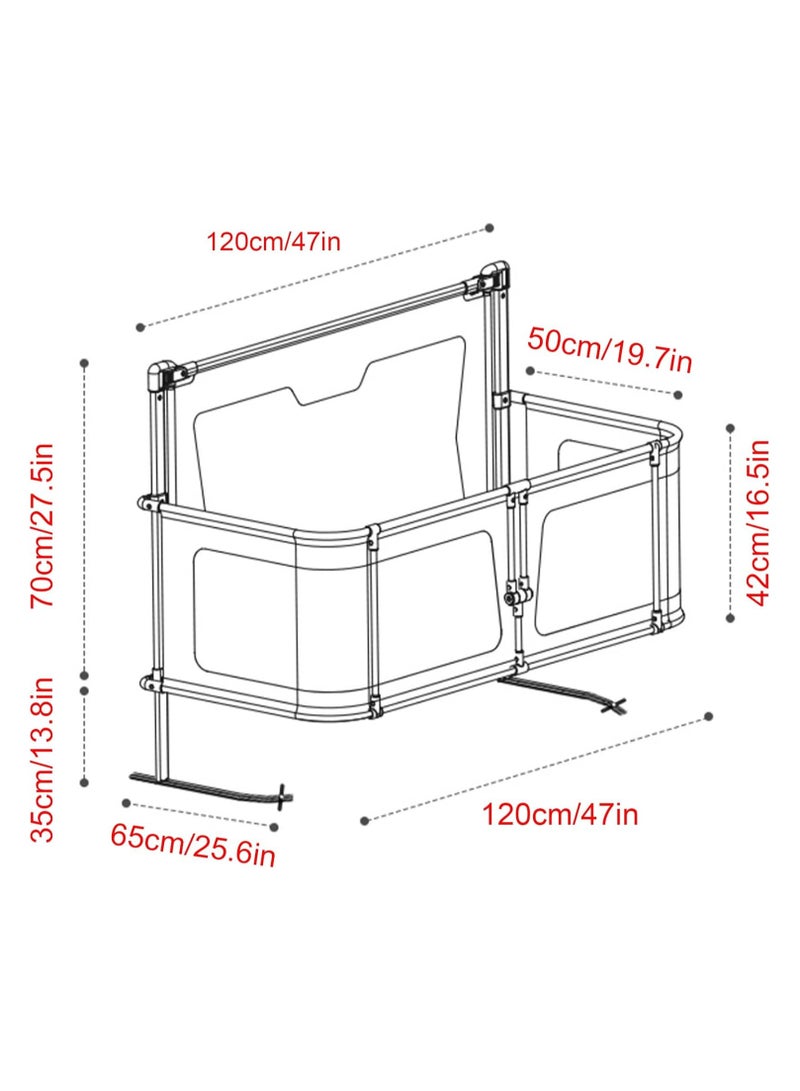 Baby Bed Folding Bed Newborn Folding Crib Folding Crib Bedside Sleeper Bedside Sleeper Joint Sleeper for Babies in Bed, Breathable and Visible, Mesh Window Soft Washable