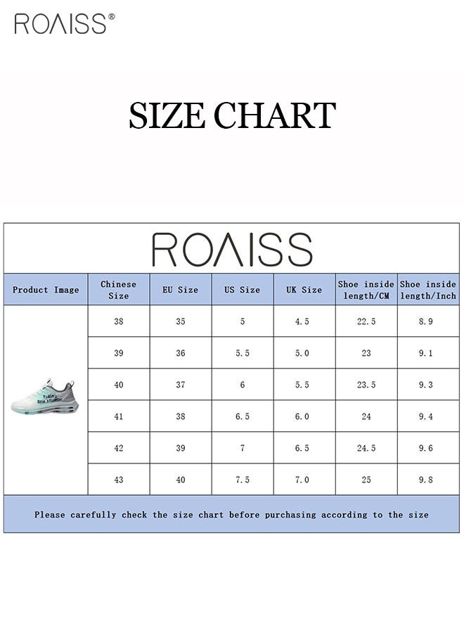 Men's Fashionable Air Cushion Sports Shoes Gradient Rubber Mesh Stitching Toe Design Cotton Shoelace Buckle Closure