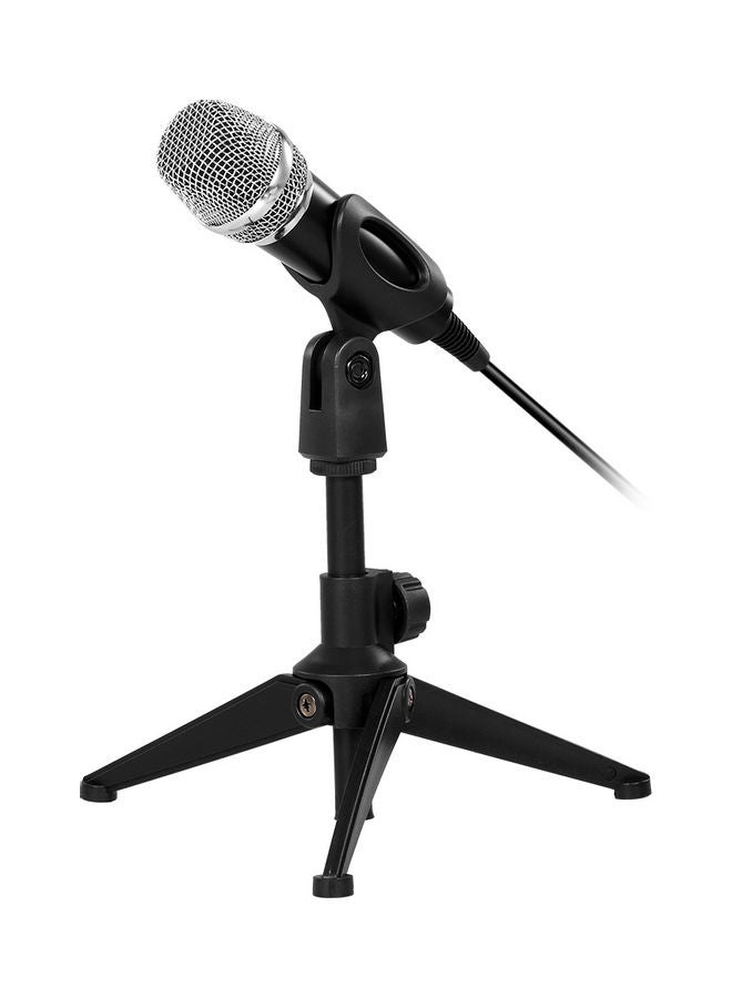 USB Wired Condenser Recording Microphone Kit Karaoke Voice Drive-free with Stand Black