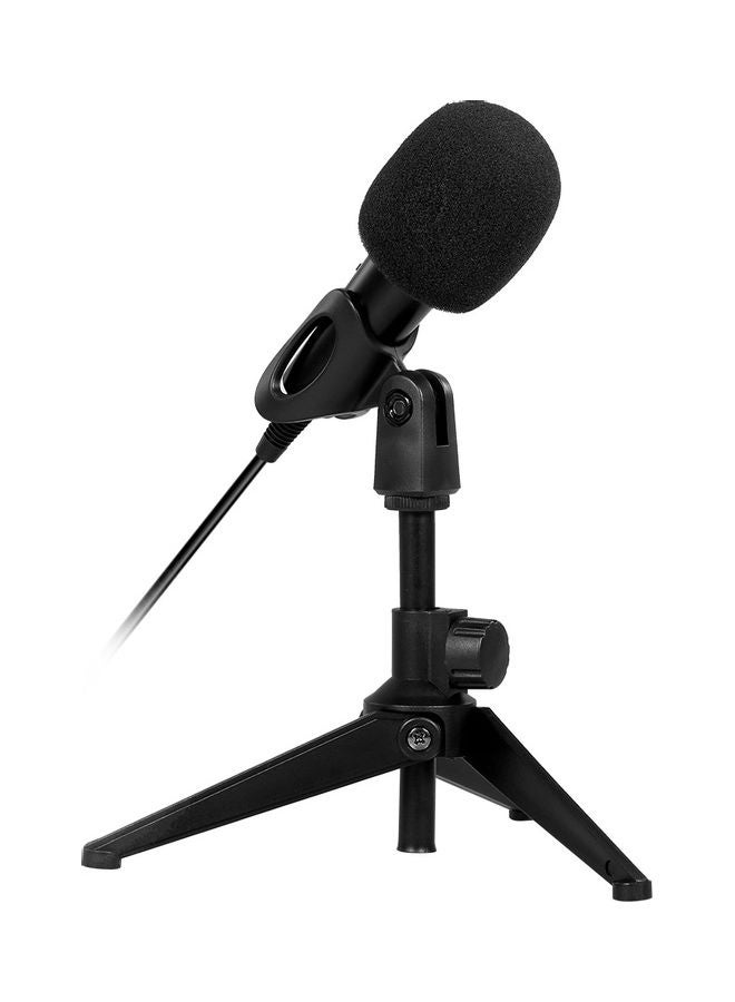 USB Wired Condenser Recording Microphone Kit Karaoke Voice Drive-free with Stand Black