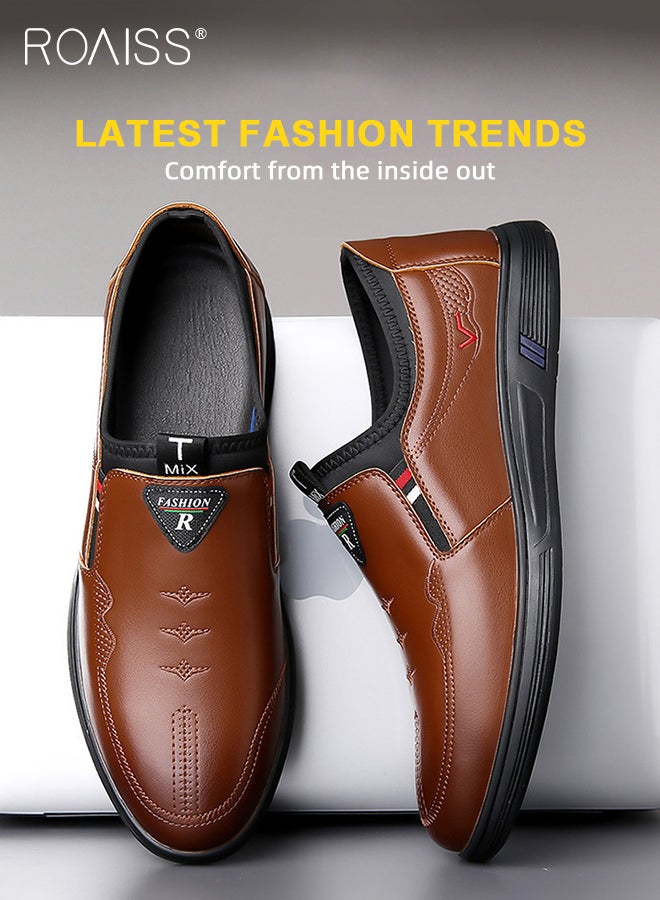 Mens Shoes Classic Business Leather Shoes Fashion Retro Casual Solid Color Set Mens Dress Formal Oxfords