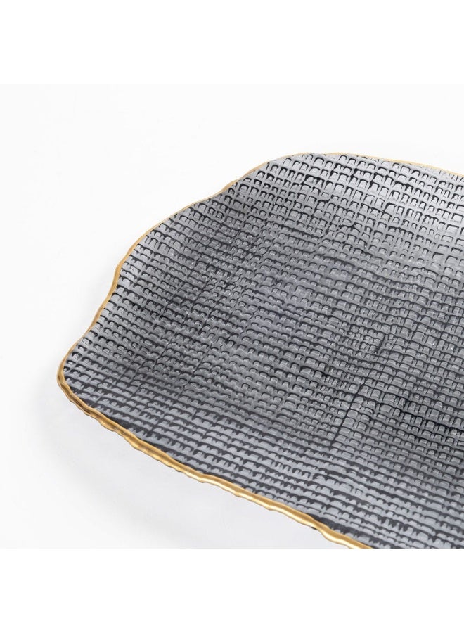 Urban Rectangular Tray, Clear & Gold - 47X22 Cm
